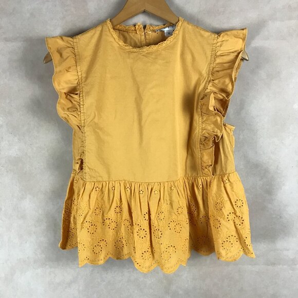 HYFVE Ruffle Yellow Eyelet Flutter Top Size Medium - Picture 4 of 6
